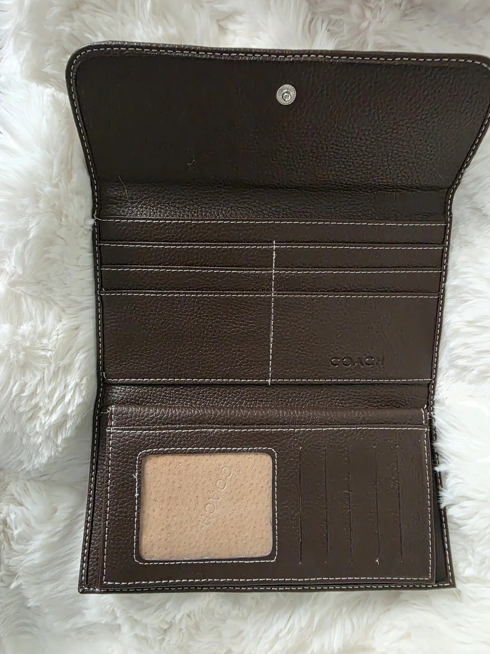 Coach Brown Signature Canvas Continental Wallet